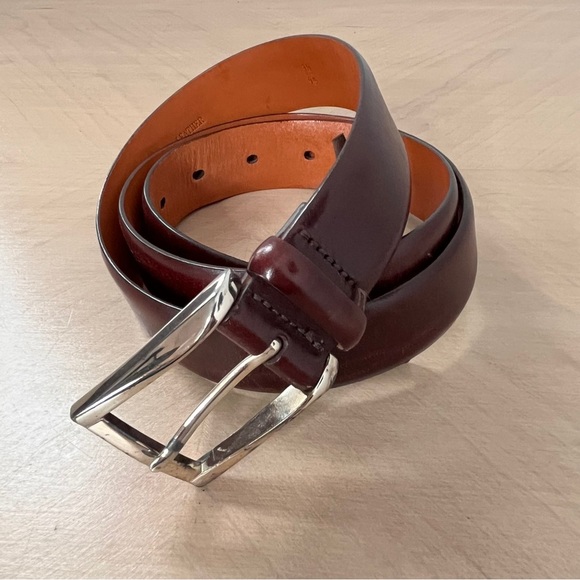 Trafalgar Other - Trafalgar Brown Cortina Leather Dress Belt Silver-tone buckle Men's 38